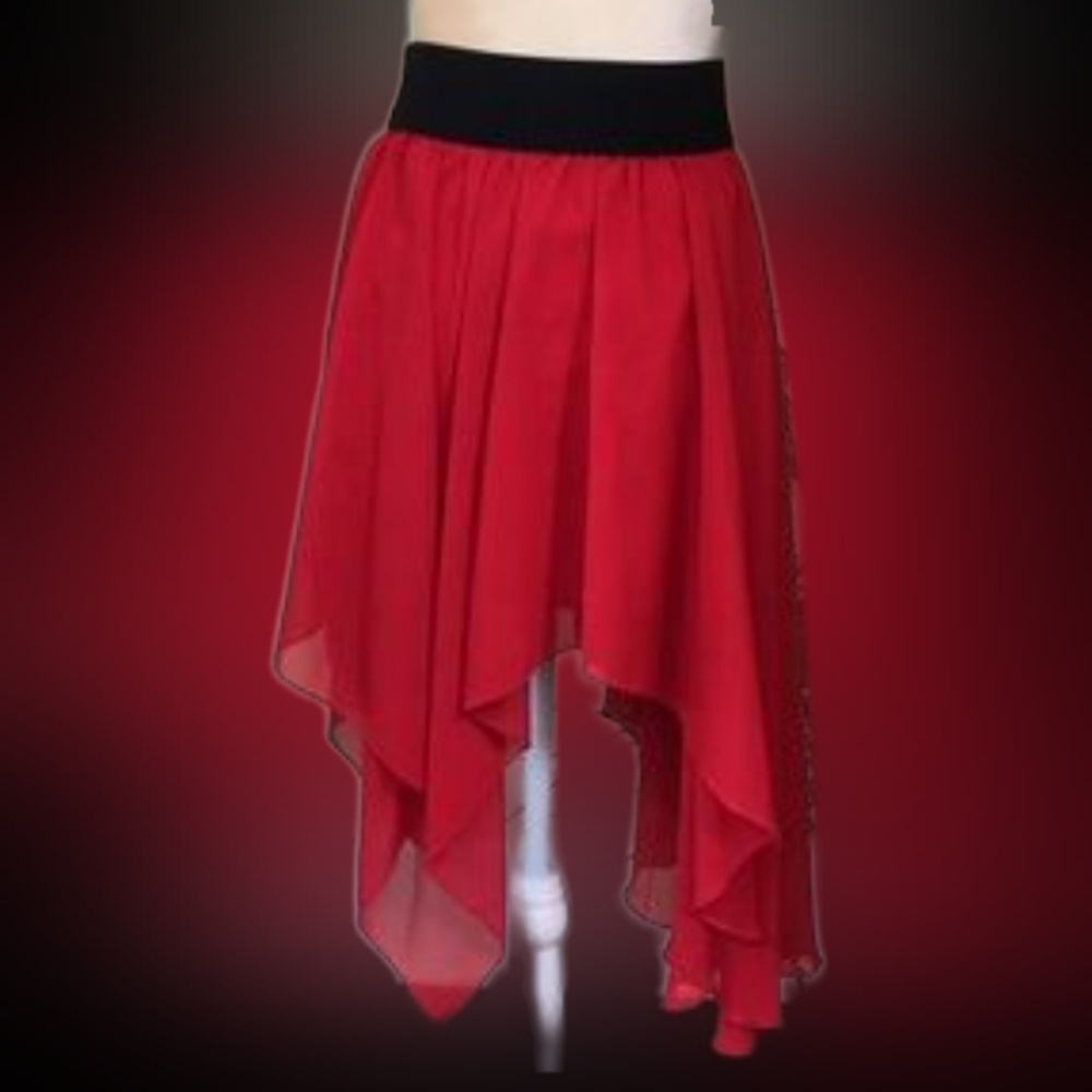 🆕️ 2bebe Vibrant Red Midi Skirt LARGE